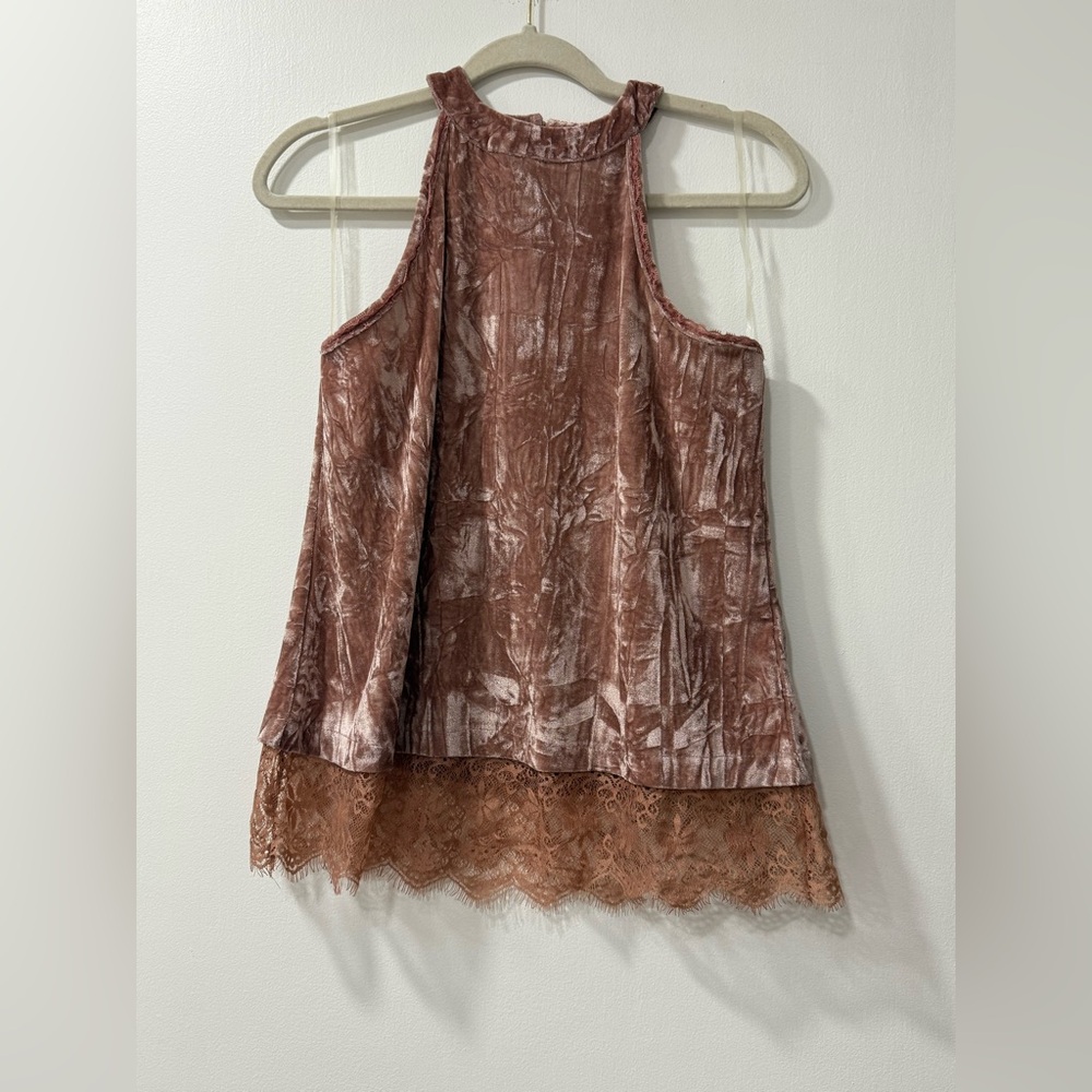 Miami Blush Velvet Top- new with tags